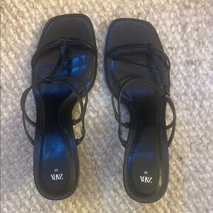 Zara Black Sandals Sleek Strappy Design